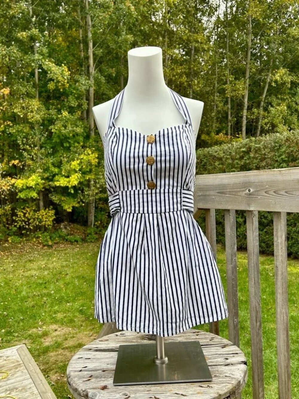 Simons Twik Nautical Halter Top Vintage Style Small